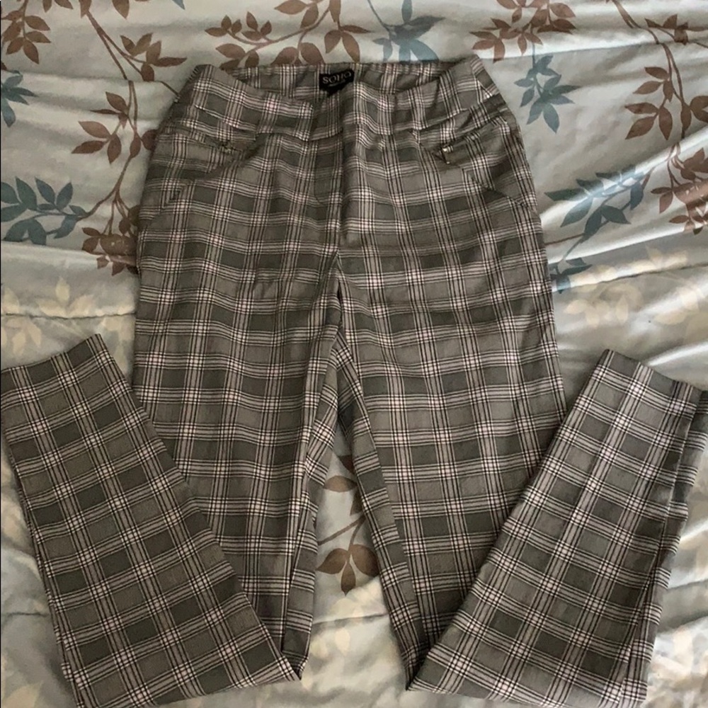 High Waisted plaid dress pants